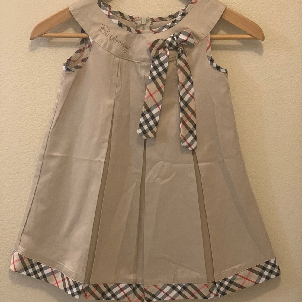 Beige Girls Burberry Dress
